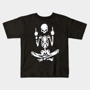 Skeleton Middle Fingers Kids T-Shirt